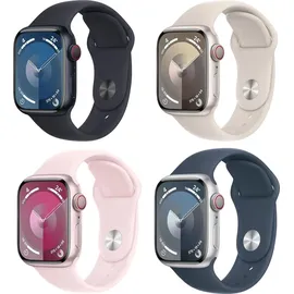 Apple Watch Series 9 GPS + Cellular 41 mm Aluminiumgehäuse mitternacht, Sportarmband mitternacht S/M