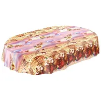 ANRO Wachstuchtischdecke Wachstuch Wachstischdecke Tischdecke Weihnachten Rot Weihnachtsfest Oval