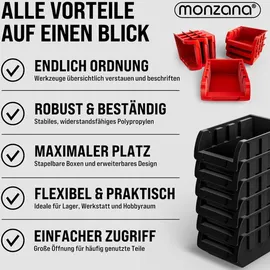 DEUBA Wandregal mit Stapelboxen und Werkzeughalter Werkstattregal Werkzeuglochwand