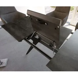 DeLife Edona 160/200x90 cm Keramik Optik Grau Metall ausziehbar, Esstische