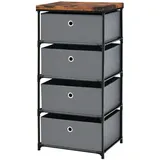 Costway Nachttisch 42 x 33,5 x 84,5 cm 1-tlg. Grau