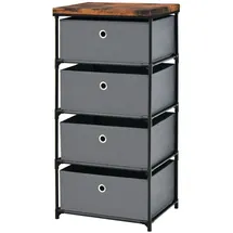 Costway Nachttisch 42 x 33,5 x 84,5 cm 1-tlg. Grau