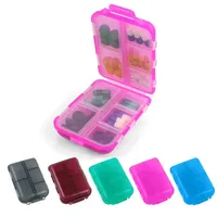 ACWOO Tablettenbox 7 Tage, Pillendose 10 Fächer Morgens Abends, Medikamentenbox mit 7 Tage BPA Frei mit Einfachem Offenem Design für Medikamente, Vitamine, Fischöl usw (Rosa)