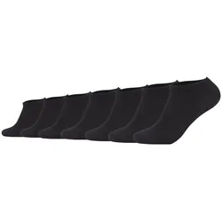 Camano Unisex Socken - Sneaker, einfarbig, 7er Pack Schwarz 39-42