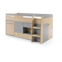 Deine Möbel 24 OLAF 08 90 x 200 cm Grau/Eiche