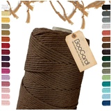 BooGardi Makramee Garn · Braun 3mm x 200m · 3mm oder 5mm · viele Farben · Baumwollkordel · Baumwollgarn · DIY Bastelkordel · Kordelband