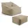 mokebo Relaxliege Textil 80 x 60 x 83 cm Beige/Khaki mit Hocker
