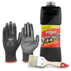 Fertan 1 L Rostkonverter+Pinsel+1 Paar Arbeitshandschuhe