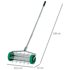 Outsunny Rasenlüfter Silber