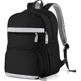 MoKo Rucksack Damen, Sportrucksack Damen, Backpack mit Schuhfach, Diebstahlsicher Wasserdichter 15,6 Zoll Laptop Rucksack, Tagesrucksack für Damen/Krankenschwester/Lehrerin/Reise, Schwarz/Grau