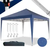 24move 24MOVE® Pavillon Santos 3x3m Pop-Up UV-Schutz 50+ Wasserdicht & winterfest mit Tasche faltbar & stabil, für Camping & Garten Faltpavillon - Partyzelt Blaullon Faltpavillion SANTOS 3x3M Pop Up wasserdicht klappbar, blau