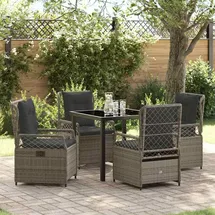 vidaXL Garten Essgruppe 5-tlg. Grau