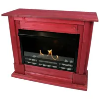 Kaminbau Mierzwa Echtfeuer-Dekokamin Emily (Deluxe, Brenngel & Bio-Ethanol Kamin inkl. regulierbarer Brenner & Zubehör), Farbwahl, Gelkamin, Ethanolkamin, Kaminofen, Bodenkamin rot