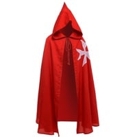 BLESSUME Ritter Kostüm Hospitaller Karneval LARP Cloak mit Weißes Kreuz (Rot)