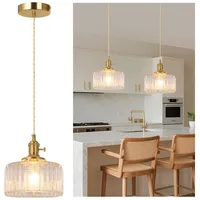 Sunicol Pendelleuchte LED Glas Hängelampe höhenverstellbar, Vintage, Warmweiße, LED wechselbar, Hängeleuchte mit E27 Fassung und Glühbirne für Esstisch
