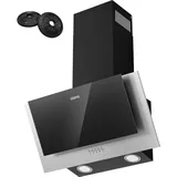 CIARRA CBCB6736C A++ Dunstabzugshaube 60 cm Umluft Kopffreie Schräghaube 350 m3/h 3 Stufen Dunstabzug CBCF002X2 Kohlefilter LED-Beleuchtung Abluft Abzugshaube Schwarz