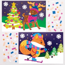 Mosaik-Bastelsets "Winterwald Freunde"  (pro Set 4) Bastelsets