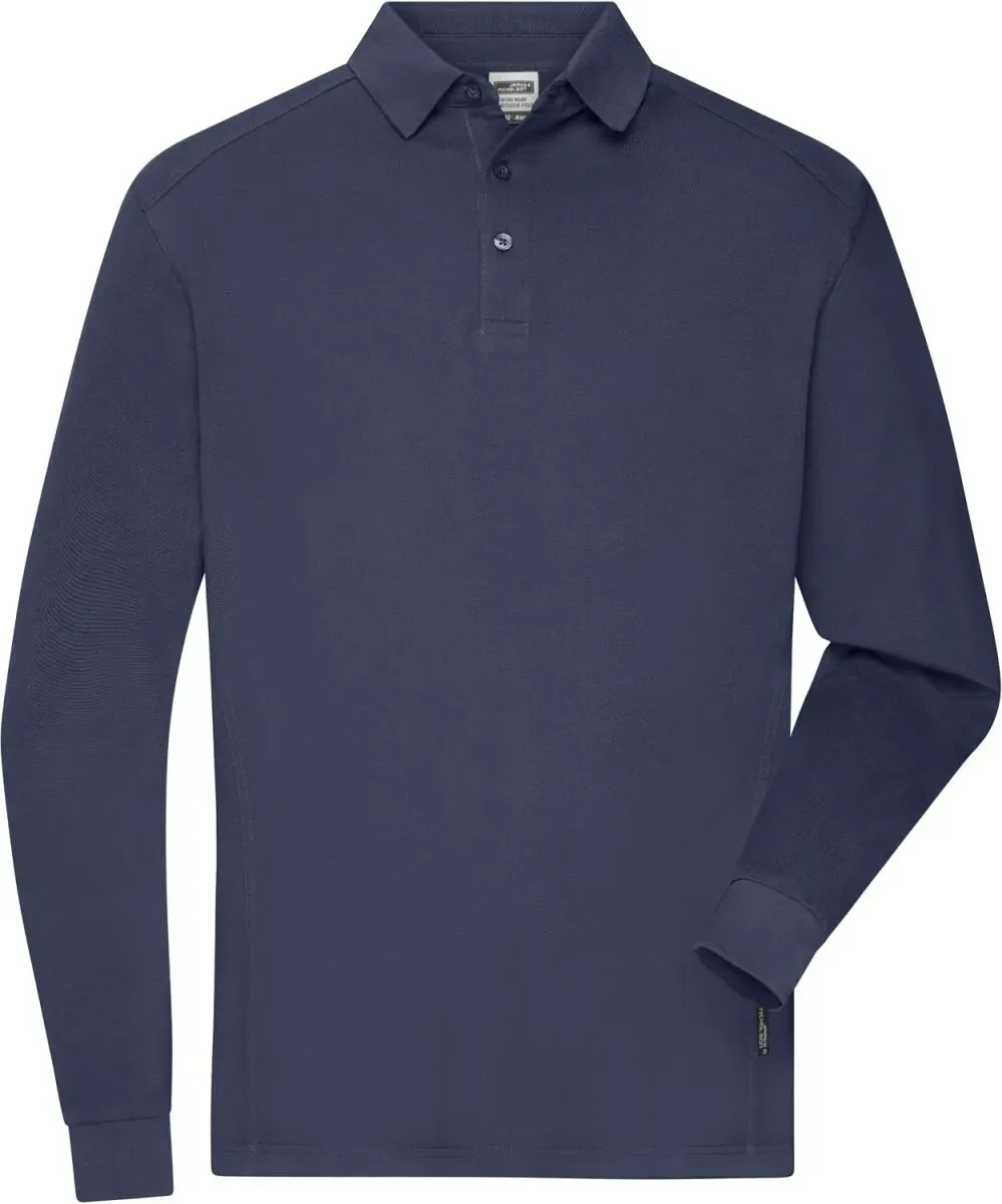 James & Nicholson Herren Workwear Polo langarm JN1842 navy L