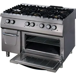 Premium-Kochfelder - 6 Brenner - Dreifach-Gerät - Tiefe 90cm - Gas inkl. Elektro-Backofen
