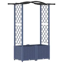 vidaXL Hochbeet mit Rankgitter und Dach 125 x 40 x 138 cm Grau