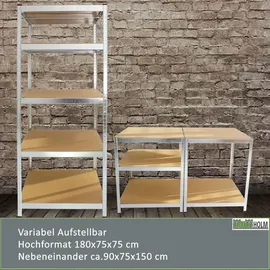 Trutzholm Schwerlastregal Stahl 180x75x75cm grau 875 kg 5 Böden