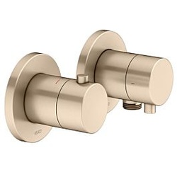 Keuco Edition 400 Brausethermostat 51553031121 bronze gebürstet, für 2 Verbraucher, inklusive Wandanschlußbogen