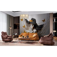 JVmoebel Sofa, Sofagarnitur 3+1+1 Sitzer Set Design Sofa Polster Modern 3 tlg. beige|braun