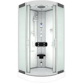 AcquaVapore D46-10M0 Komplettdusche mit Schiebetür 90 x 90 cm weiß Sicherheitsglas D46-10M0