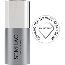 Semilac No Wipe Real Color - UV LED Soak Off Gel Nail for Colour Protection With Transparent Gloss Finish - Easy to Apply, Crack Resistant & Quick Drying 7ml