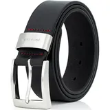 Pierre Cardin Gürtel schwarz Glattleder, schwarz, NOS