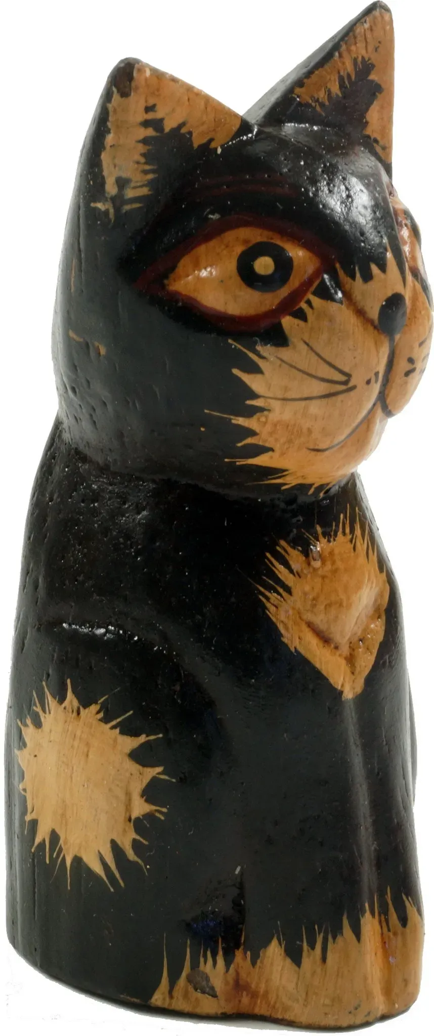 GURU SHOP Deko Katze, Holzkatze, Schwarz, Farbe: Schwarz, 9x4x4 cm, Tierfiguren