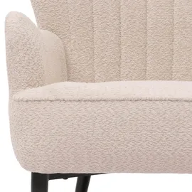 Mendler Lounge-Sessel HWC-K37 Chenille 75 x 80 x 75 cm creme-beige mit Kissen