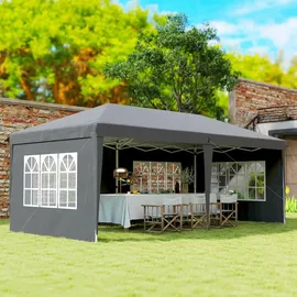Homcom Faltpavillon 5,85 x 2,95 m inkl. 4 Seitenteile Grau