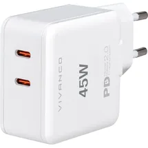 Vivanco Super Fast Power Delivery Dual Home Charger White