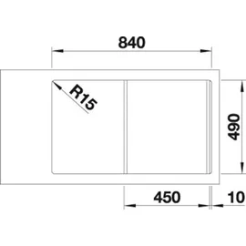 Blanco Divon II 45 S-IF links edelstahl seidenglanz + Excenterbetätigung + InFino