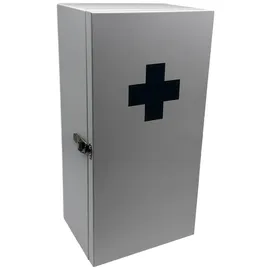 Relaxdays XXL Medizinschrank Weiß,Grau