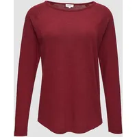 S.Oliver Langarmshirt mit Flammgarnstruktur und Raglanärmeln, Damen, rot, 40