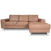 ebuy24 Ecksofa, Cognac, Leder, L-Form, 222x148 cm, Wohnzimmer, Sofas & Couches, Wohnlandschaften, Ecksofas