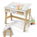 Juskys Kinderschreibtisch Fietje Plus Kiefer weiß