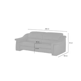 HIMOLLA Ledersofa 1501 ¦ braun ¦ Maße (cm): B: 202 H: 84 T: 106.0
