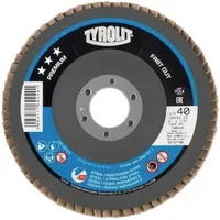 TYROLIT Fächerscheibe PREMIUM FASTCUT D.125mm K.40 gekr.Stahl,VA ZA-ZK