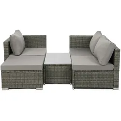 SVITA QUEENS PolyRattan Lounge Sofa Garten Garnitur Lounge Gartenmöbel Rattan