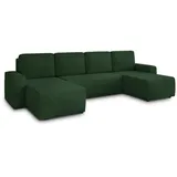 silape Sofnet Wohnlandschaft Grün, 7-Sitzer, U-Form,Rechteckig, 305x90x150 cm, Wohnzimmer, Sofas & Couches, Wohnlandschaften, Wohnlandschaften in U-Form