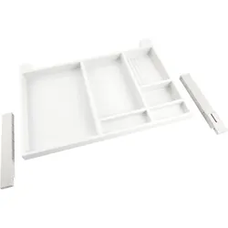 Utensilien-Auszug Ninka, Breite 566 mm, Höhe 36 mm, Polystyrol weißgrau