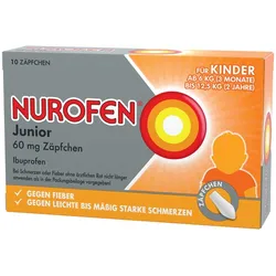 NUROFEN Junior 60 mg Ibuprofen Zäpfchen bei Fieber & Schmerzen 10 St