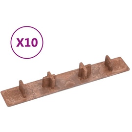 vidaXL Endkappen für Terrassendielen 10 Stk. Braun Kunststoff
