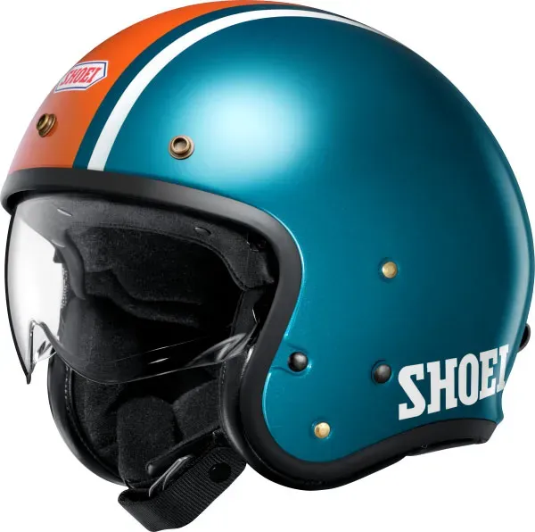 Shoei J.O2 Aventure, casque ouvert - Pétrole/Orange - XL