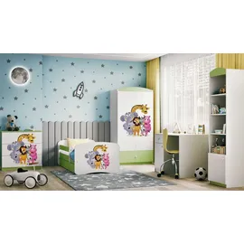raumhirsch furniture Kinderbett Zoo 80 x 180 cm Holzwerkstoff grün