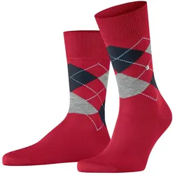 Burlington Herren Socken - Manchester, Rautenmuster, Bio-Baumwolle Rot 40-46