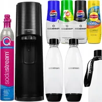 Sodastream Wassersprudler Terra Schwarz 2 Flaschen Sirup QuickConnect - Schwarz